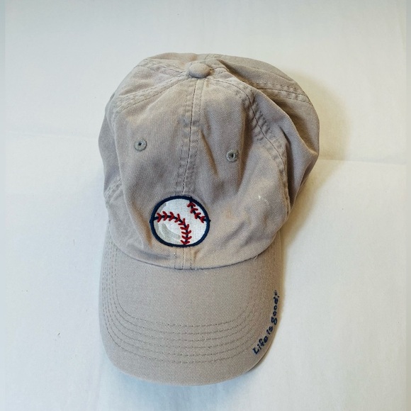 Life Is Good Adjustable Baseball Hat 100% Cotton Cream‎ Outdoor Summer - Picture 1 of 5